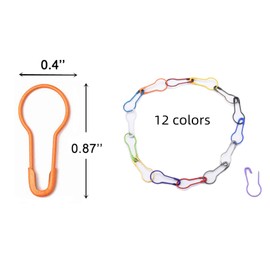 GRESPRI 150 Pieces Bulb Stitch Markers for Knitting Colorful Metal Knitting Pins 0.87 Inch, Pear Shape Safety Pins for Crochet,Crafts,Sewing Clothing.(Assorted)