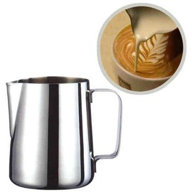 TOOLSTAR Milk Jug, 350ml Stainless Steel Steaming Pitcher Milk Frothing Pitche Coffee Jug for Making Latte Coffee Art, Cappuccino (Without Scale)