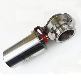 WYDDDARY 2.01'' Tri Clamp Sanitary Pneumatic Actuator Butterfly Value Single-Acting Stainless Steel Butterfly Valve for Regulating Flow