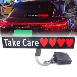 Car Windshield Glow Sign Light, Stay on/Flash/Flow Neon Funny Car Panel Sticker for Car Truck SUV Sign Decorate Reflective fluorescent sheet Light (Take Care Pattern)