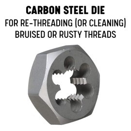 Drill America - DWTHX3816 3/8"-16 Carbon Steel Hex Rethreading Die, DWT Series