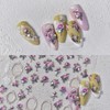 5D Embossed Flower Nail Stickers Pink Rose Nail Art Floral