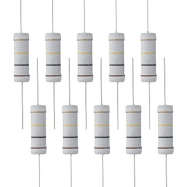 FOCMKEAS 10 PCS 100K Ohm Resistor Axial Lead, 5W 5% Tolerance Metal Oxide Film Resistor, Flame Proof for DIY Electronic, Audio-Video Projects