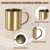 uxcell 2Pcs Metal Coffee Mugs, 6.8 Ounces Metal Double Walled