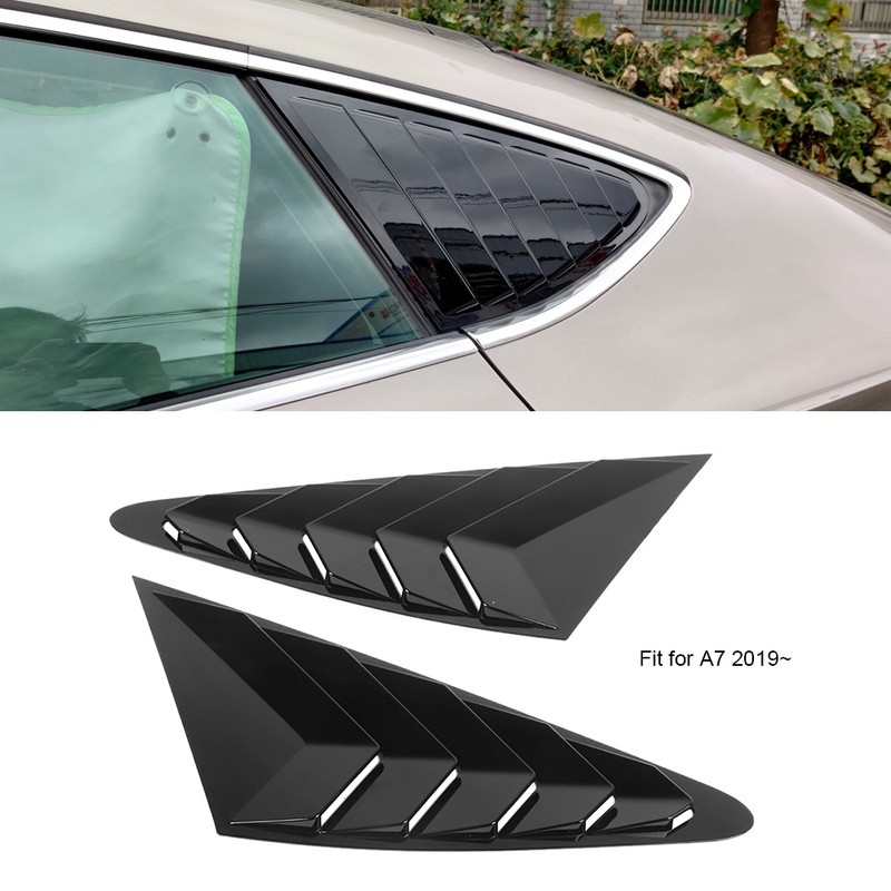 Vehicle Modification Window Louver Bright Black Side Window Scoop Cover