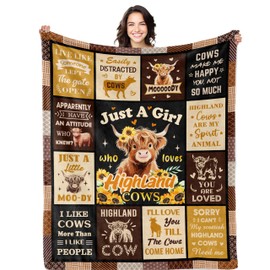 Bariceneth Highland Cow Gifts, Cow Blanket 50"x60", Highland Cow Gifts for Women, Highland Cows Blanket