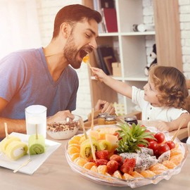 300 Pack Bamboo Forks, BetterJonny Disposable Cutlery Forks Two Prongs Skewers Blunt End Toothpicks Mini Cocktail Tasting Forks Fruit Food Picks for Party, Banquet, Buffet, Catering, and Daily Life