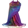 GFM® Women's Peacock Feathers Design Scarf in Purple (AG-JMN)(NPCKPASH-P34)