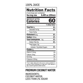 Once Upon a Coconut Premium Coconut Water 1L - Low Calorie Drink with Electrolytes - Non-GMO - Gluten-Free - Pack of 12 (each 33.8 fl oz)