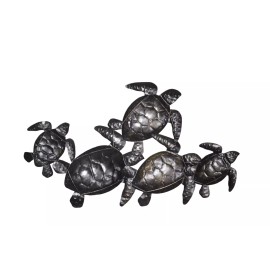 Decor HUGE Hand Crafted Metal TURTLES Wall Art Hanging Tropical Nautical Decor Coast