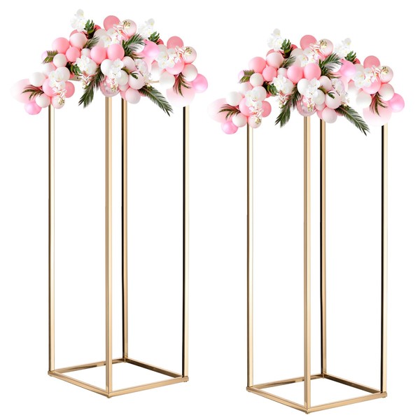 MECCANIXITY Wedding Flower Stand Vase Column, Metal Stand 23.6 Inch