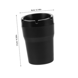 Alipis Car Ashtray Portable Ashtray Ash Bucket Butt Bucket Flame Retardant Pp Black