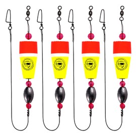 BUBBLE FISHING Fishing Floats Rigs Popping Corks for Saltwater Rattle Weighted Bobbers Fishing Tackle (4pcs, 2 in, Yellow)