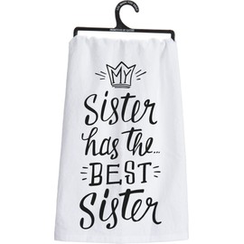 Primitives by Kathy LOL Made You Smile Dish Towel, 28"x28", Best Sister
