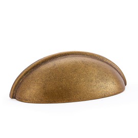 HARPOON Bin Cup Drawer Handle Cabinet Hardware Drawer Pulls 3 Inch 10 Pack Antique Brass Brown