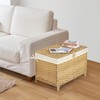 Honjourai Wicker Storage Basket with Lid,Rattan Shelf Basket with Removable