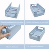 Plastic Storage Crate Folding Desk Organizer Basket Set of 4,