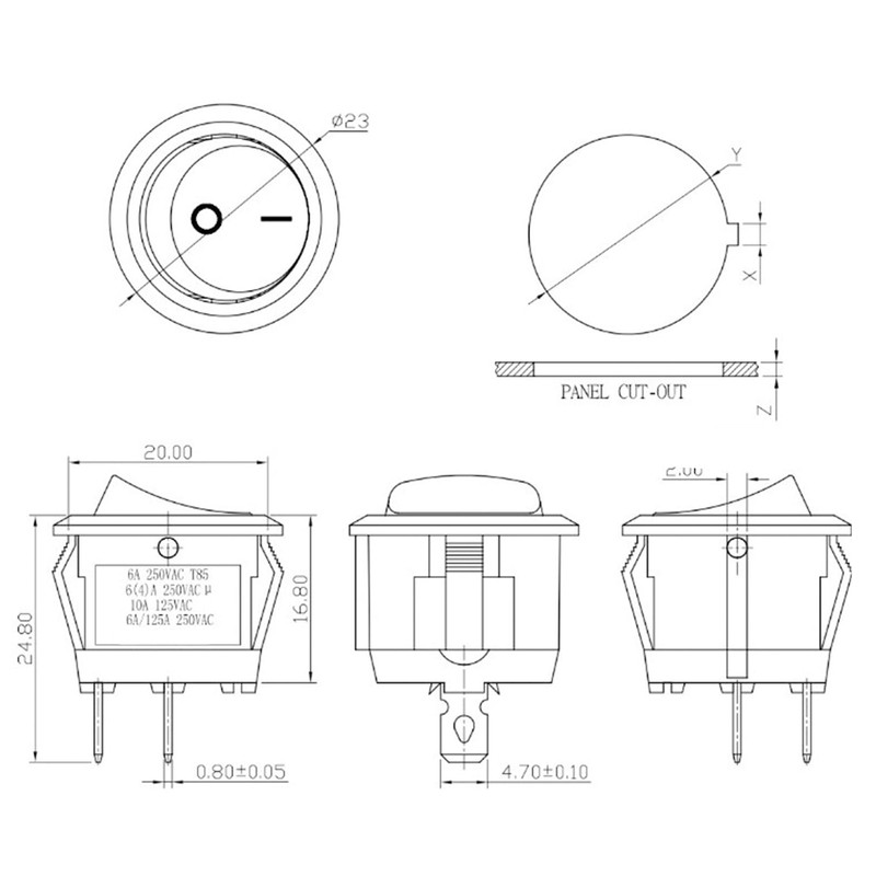 Pack of 5 Toggle Switch 12 V On/Off Lockable with
