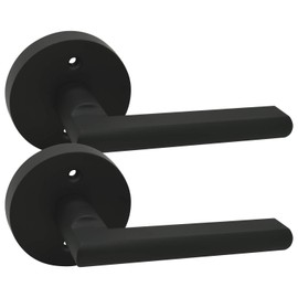 Nuk3y Thor Series Lever Door Handle Slim Round Modern Contemporary Lever Set (Dummys, Matte Black)