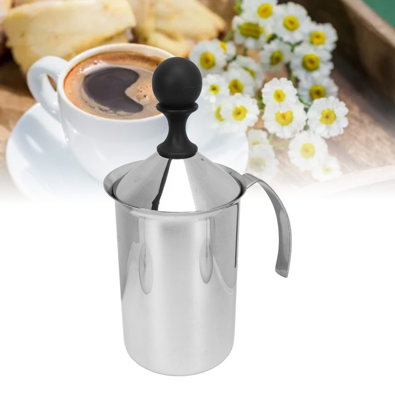 Coffee Frother Double Layer Versatile Manual Stainless Steel Milk Foamer