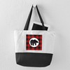 CafePress Bear Buffalo Plaid Cute Canvas Tote Top Zipper Closure