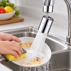 2-Mode Kitchen Faucet Spray Head for Sink Cleaning – 360° Rotating Aerator Nozzle for Everyday Rinsing and Washing
