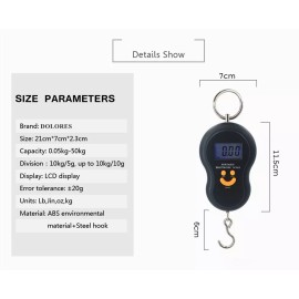 Dolores Bascula Digital Colgante 50kgx10gr Colgando Gancho Fácil De Llevar Alta Precisión Portátil Calibración Automática