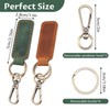 2 Pcs Leather Keyring, Genuine leather Key Fob Car Keyring