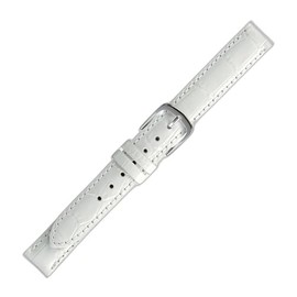 Maruman Watch Band, Cow (Embossed Crocodile) Made in Japan, white, Casual