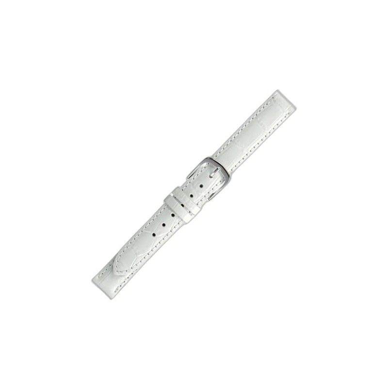 Maruman Watch Band, Cow (Embossed Crocodile) Made in Japan, white,