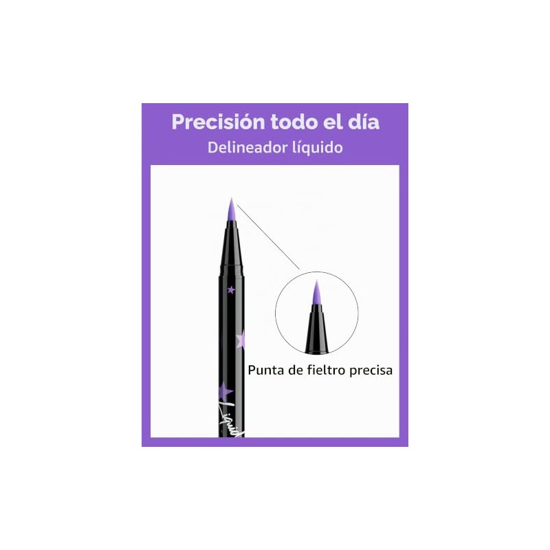 Erinde Rose Delineador Líquido Waterproof, Lápiz de Ojos Metálico, #212