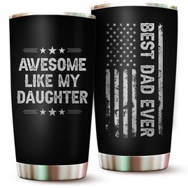 Dad Tumbler Awesome Like My Daughter Cup Father Gifts from Daughter - Best Dad Ever Tumblers - Christmas Best Gifts for Dad Mugs from Daughters Best Father Ever Gift - Stainless Steel Tumbler 20oz