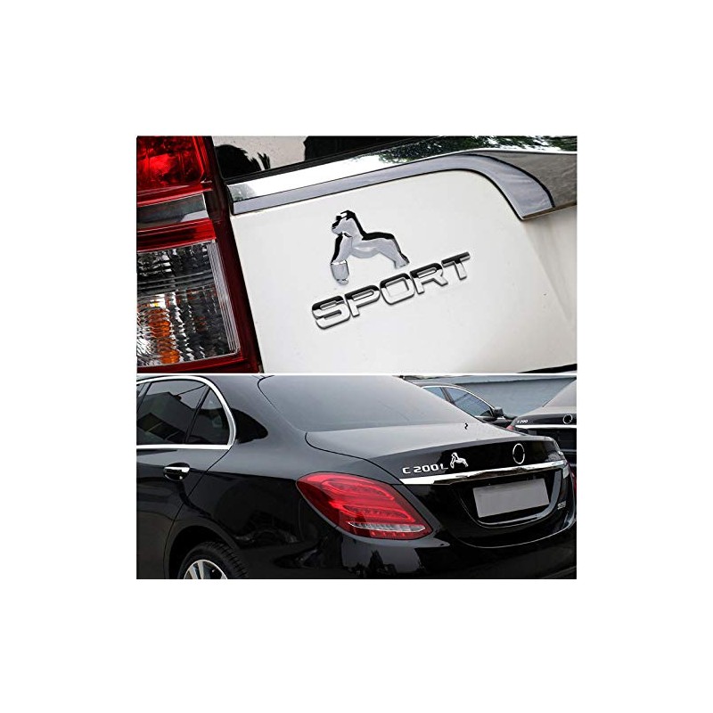 Car Sticker Emblem 3D Gorilla, Silver