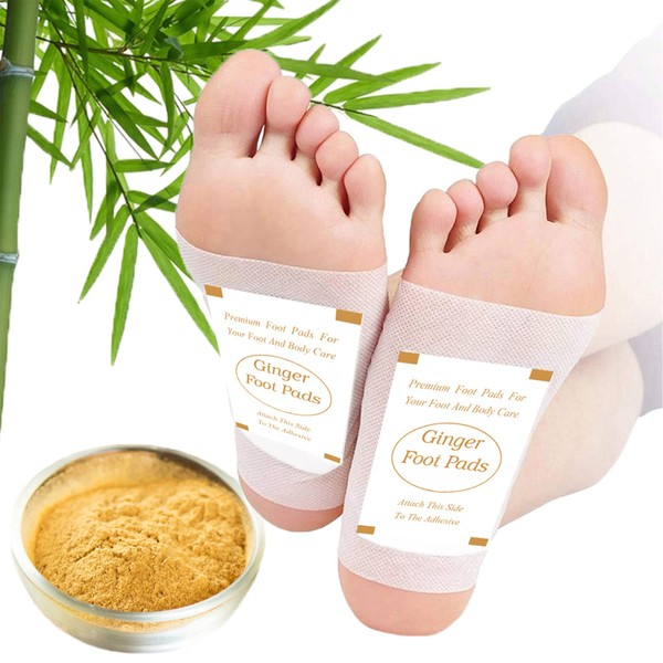 TEWEAE Foot Pads - (60Pads) Ginger Foot Pads for Better Sleep and Anti-Stress Relief, Pure Natural Bamboo Vinegar and Ginger Powder Premium Ingredients Combination for Foot and Body Care.unisex