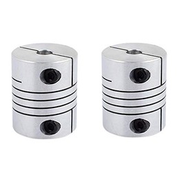 Xnrtop 6mm/ 0.2 inch to 8mm/0.31 inch Shaft Coupling 30mm/1.18inch Length 25mm/0.98inch Diameter Stepper Motor Coupler Aluminum Alloy Joint Connector for 3D Printer CNC Machine DIY Encoder 2pcs