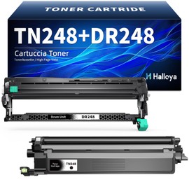 Halloya TN248VAL TN248 DR248 Compatible with Brother TN-248 TN248XL Toner DR-248 DR248CL Drum for Brother MFC-L3760CDW Toner DCP-L3560CDW MFC-L3740CDW MFC-L8390CDW HL-L3240CDW (2 Black
