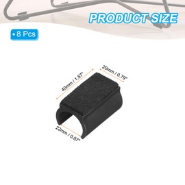 PATIKIL 8pcs Rectangle U Shape Chair Leg Tip Caps with Felt Pads Smooth Sliding Furniture Leg Floors Anti Scratch Noise Protection Hardwood Floor Fits 22mm Diameter Legs Black