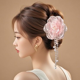LQHZC Women's Yukata, Hair Ornament, Kimono Clip, Cherry Blossoms, Hair Accessories, Fireworks Festivals, Coming-of-age Ceremonies, Graduation Ceremonies, Shichi-Go-San, School Entrance Ceremonies, Front Photo Shoots, Long Sleeves, Hakamas (Double Petal 