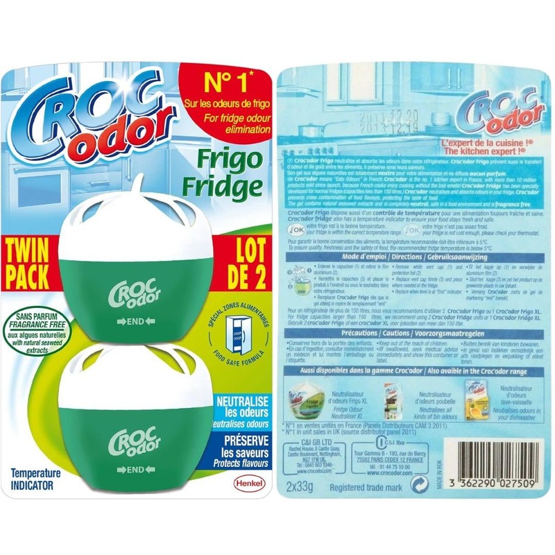 Fridge Deodoriser Croc Odor 2 x 2 pack | 4