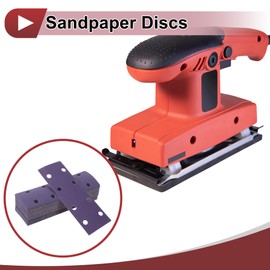 HEROFFIX 50Pcs Sanding Discs Wet Dry Waterproof Hook & Loop Sandpaper for Woodworking, Automotive Refinishing 7.80"x2.76" 8Hole 220Grit Purple Ceramic Abrasive