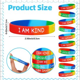 30 Pcs Inspirational Wristbands Bulk Motivational Quotes Rubber Bracelets Positive Stretch Affirmation Bracelet Back to School Gift for Students Classroom Prizes Teacher Gift