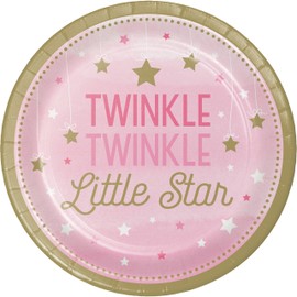Creative Converting One Little Star Girl Paper Plates, 24 ct