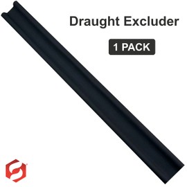 SUL Under Door Draught excluder, Double side Door Draft Excluders, Door Draft Stopper for Bottom of Adjustable Door Seal Strip Energy Efficient Insulation Draft Stopper – Length 90 cm (Black - 1pk)