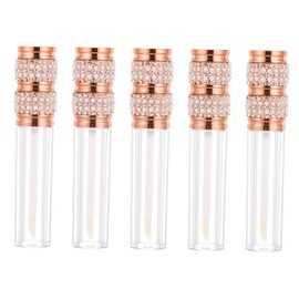 FOMIYES 5pcs Diamond Refillable Lip Gloss Tube Elegant Lipstick Containers for DIY Cosmetics Travel Friendly and Leak Design for Women and Convenient Makeup Storage