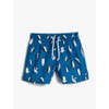 Koton Boys's Drawstring Penguin Printed Swim Trunks, Blue Design(12b)