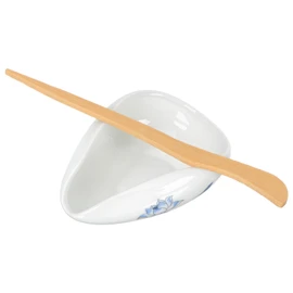 Luxshiny 1 Set Porcelain Cha He Tea Vessel Chinese Tea Scoop Ceramic Teaspoon Kungfu Tea Accessories for Loose Leaf Tea Presentation Cha Dao Tea Utensil