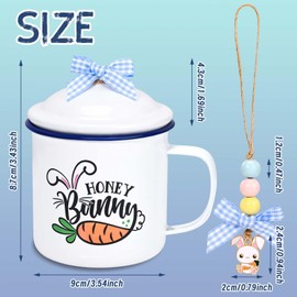 Easter Tiered Tray Decor Bunny Ceramic Canisters Craft Kit Include Ceramic Cup Candy Jar Wooden Beans Buffalo Plaid Bowknot Farmhouse Harvest Table Decoration Spring Centerpiece Supplies