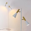 Asmymhd Elegant Modern Floor Lamp with 2 Adjustable Head,White and
