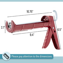Bates- Caulking Silicone Gun, 10:1 Thrust Ratio, Hand Caulking Guns, No Drip