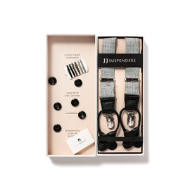 Tuxedo Suspenders with Genuine Leather Detailing & Classic Y Back Design, Formal Attire Suspenders, Nickel Plated Hardware, Double Clip Suspenders Perfect with Slacks for Social Events (Criss Cross)